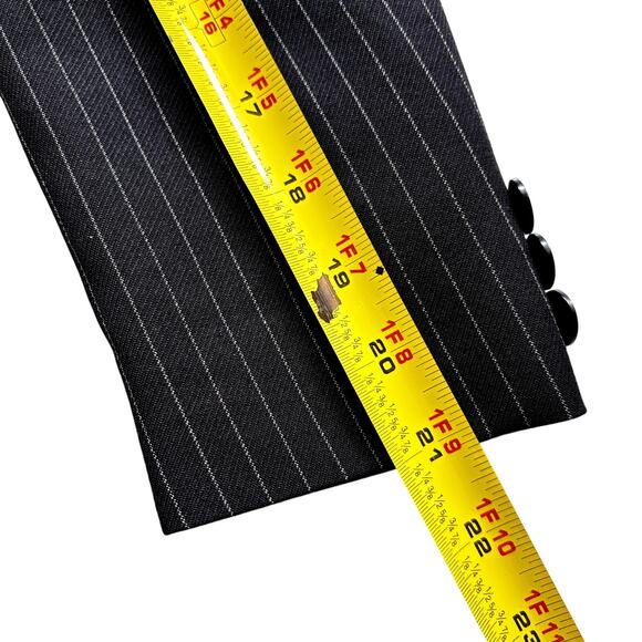 Perry Ellis Portfolio Boys Sz 12 Pinstripe Black Suit Jacket 3 Button Blazer - Picture 12 of 13